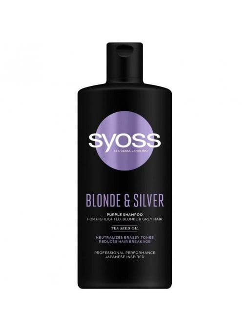 Sampon &amp; balsam, syoss | Syoss blonde & silver purple sampon pentru par blond sau argintiu | 1001cosmetice.ro