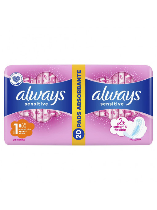 Always | Absorbante always duo sensitive normal plus 1, pachet 20 bucati | 1001cosmetice.ro