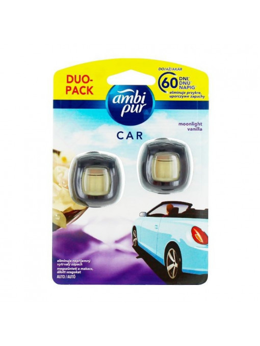 Ambi pur car odorizant auto duo pack moonlight vanilla 1 - 1001cosmetice.ro