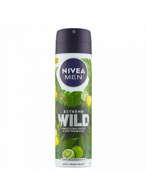 Antiperspirant deo spray Extreme Wild, cu Fresh Citrus Fruits & Mint Nivea Men ,150 ml