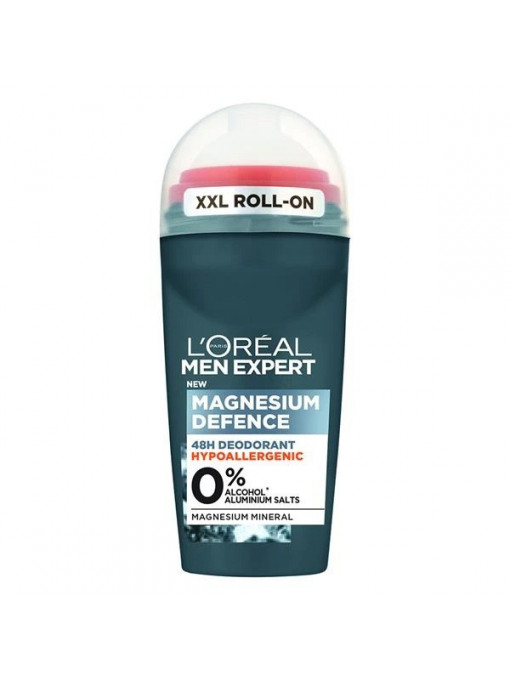 Parfumuri barbati | Antiperspirant roll on 48h magnesium defence 0% aluminiu loreal men expert, 50 ml | 1001cosmetice.ro