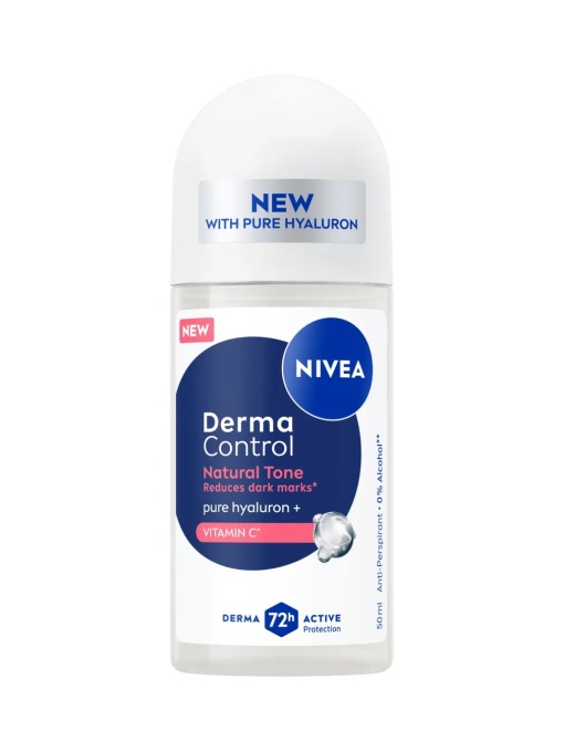 Spray &amp; stick dama | Antiperspirant roll-on 72h derma control natural tone, nivea, 50 ml | 1001cosmetice.ro