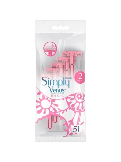 Corp | Aparat de ras pentru femei, 2 lame, gillette simply venus basic, punga 5 buc | 1001cosmetice.ro