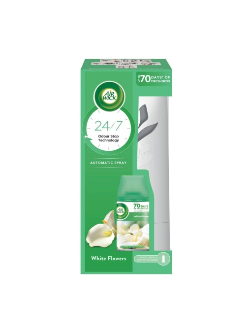 Odorizante camera, air wick | Aparat electric + rezerva odorizant de camera spray 250 ml white flowers air wick | 1001cosmetice.ro