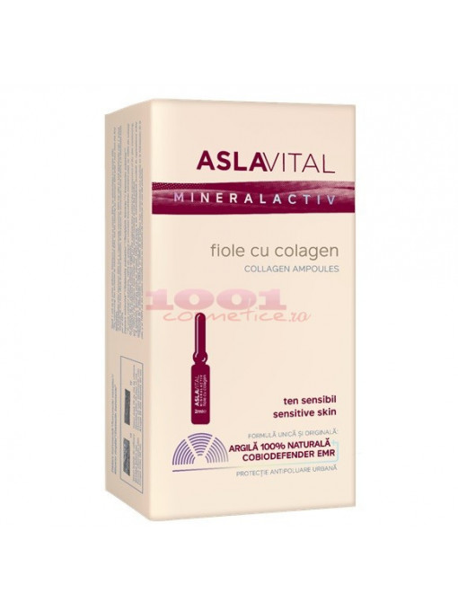 Creme fata, aslavital | Aslavital mineral activ fiole cu colagen pentru fata | 1001cosmetice.ro
