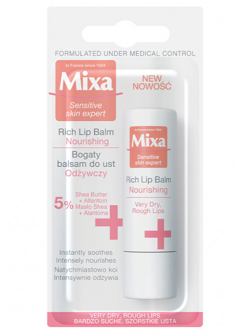 Make-up, mixa | Balsam de buze nourishing, cu unt de shea si vitamina e, mixa, 4.7 ml | 1001cosmetice.ro