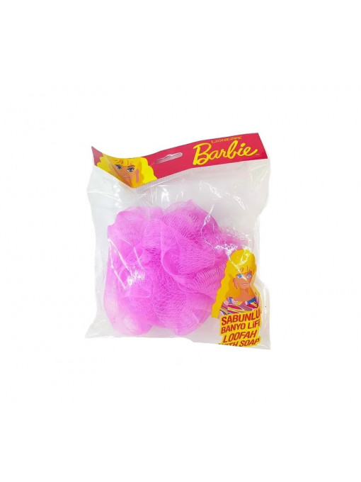Burete de baie tip floare, cu bile de sapun in fibre, Barbie - Lionesse