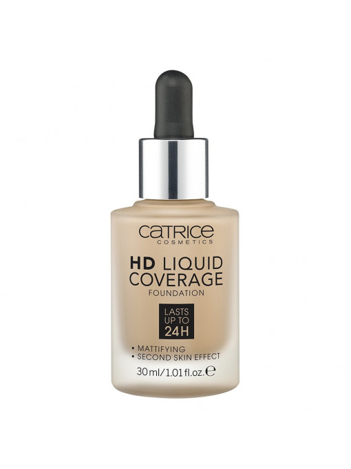 Fond de ten, catrice | Catrice hd liquid coverage fond de ten hazelnut beige 036 | 1001cosmetice.ro