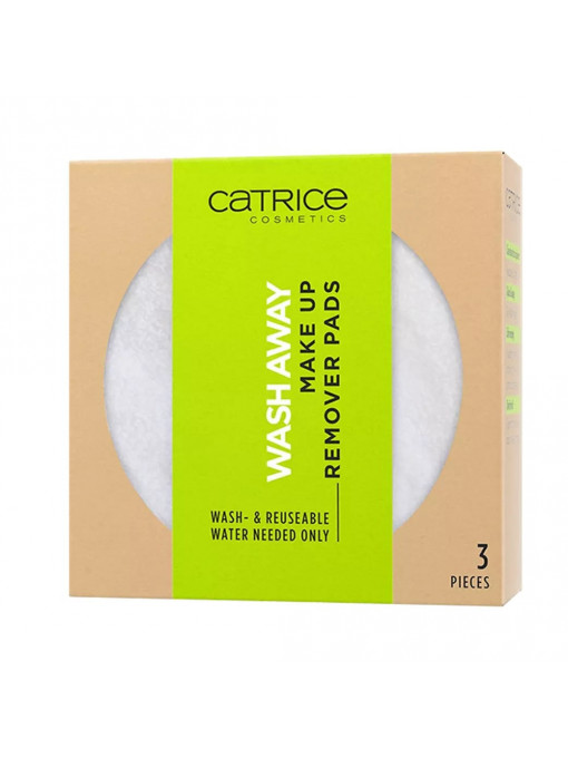 Accesorii machiaj, catrice | Catrice wash away make up remover pads dischete demachiante reutilizabile 3 bucati | 1001cosmetice.ro