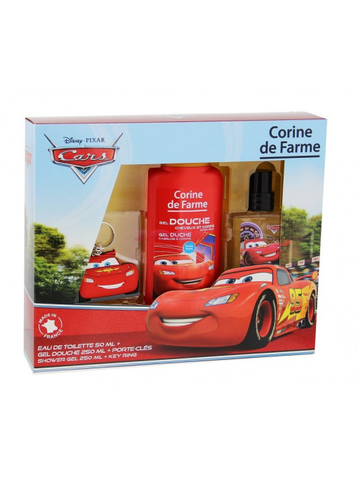 Parfumuri copii | Corine de farme disney cars edt 50 ml + gel de dus 250 ml + breloc pentru chei set | 1001cosmetice.ro