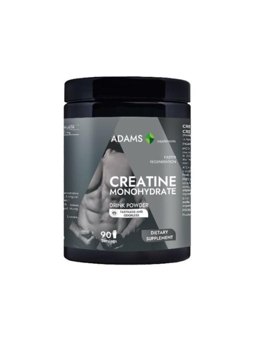 Silueta &amp; fitness | Creatina monohidrata, pulbere, fara aroma si miros, adams, 400 g | 1001cosmetice.ro