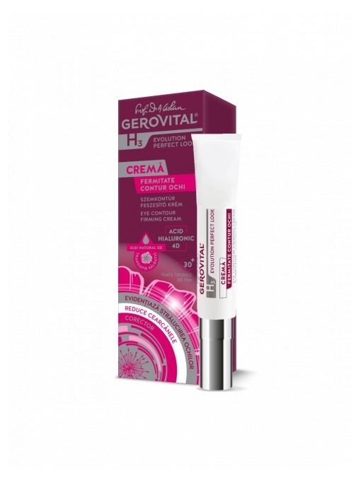 Crema fermitate contur ochi cu Acid Hialuronic 4DH3 Evolution Perfect Look Gerovital, 15 ml