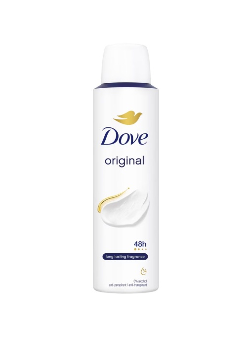 Deodorant antiperspirant spray, 0% Alcool, Original, Dove, 200 ml