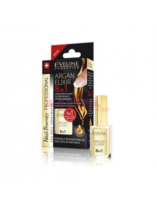 Eveline | Eveline cosmetics argan elixir 8 in 1 tratament nutritiv pentru unghii si cuticule | 1001cosmetice.ro