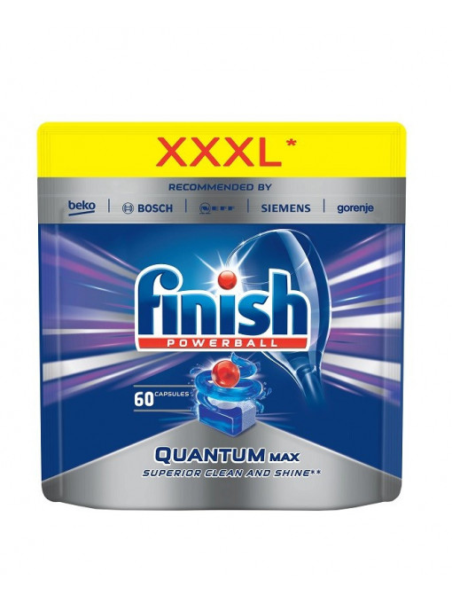 Finish | Finish quantum max tablete pentru masina de spalat vase 60 bucati classic | 1001cosmetice.ro
