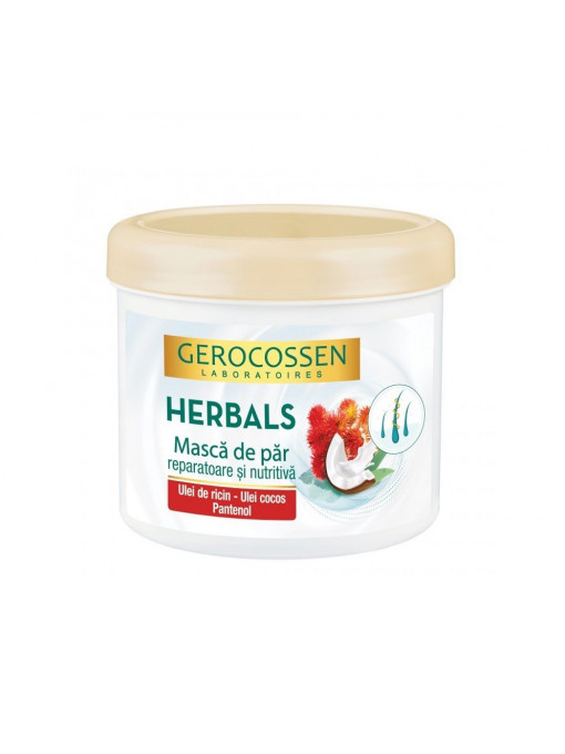 Gerocossen herbals masca de par reparatoare si nutritiva cu ulei de ricin ulei de cocos si pantenol 1 - 1001cosmetice.ro