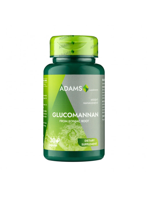 Silueta &amp; fitness, adams | Glucomannan, supliment alimentar/pastile de slabit, 450 mg, adams | 1001cosmetice.ro