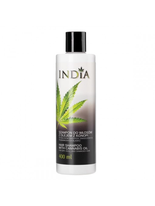 India hair shampoo with cannabis oil sampon cu ulei de canepa 1 - 1001cosmetice.ro