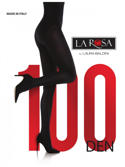 Dressuri / ciorapi dama | Laura baldini colectia la rosa camellia 100 den culoare negru | 1001cosmetice.ro
