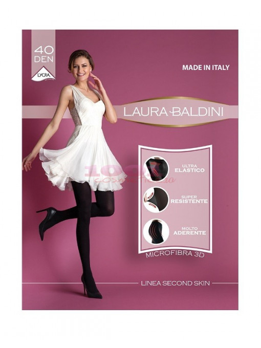 Laura baldini second skin 3d ciorapi dama culoarea negru 40 den 1 - 1001cosmetice.ro