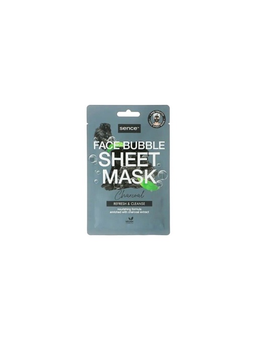 Masca de fata Bubble Sheet Charcoal Mask Sence, 20 ml,