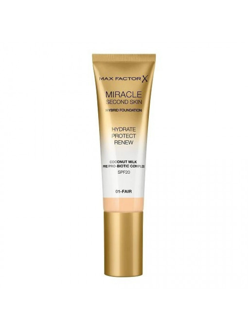 Max factor | Max factor miracle second skin fond de ten hybrid fair 01 | 1001cosmetice.ro