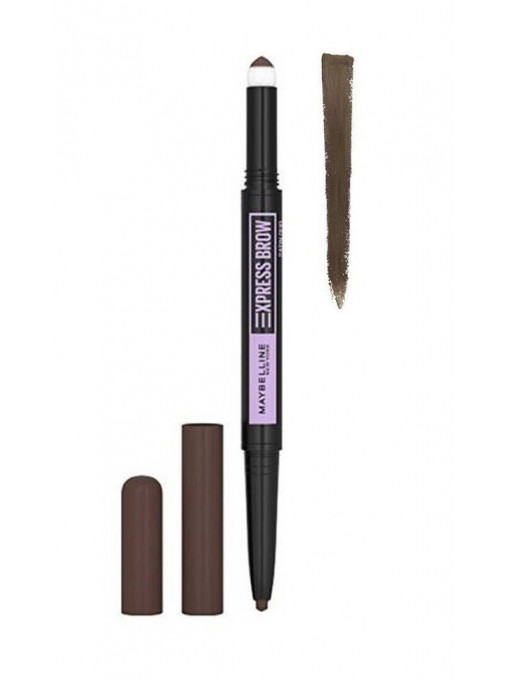 Make-up, maybelline | Maybelline xpress brow satin duo 2in1 powder/crayon black brown | 1001cosmetice.ro