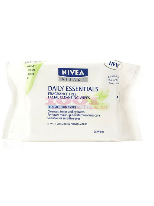 Nivea fragrance free facial cleansing wipes servetele demachiante 25 bucati 1 - 1001cosmetice.ro