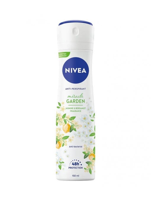 Nivea | Nivea miracle garden iasomie si bergamota fragance 48h protection spray antiperspirant | 1001cosmetice.ro