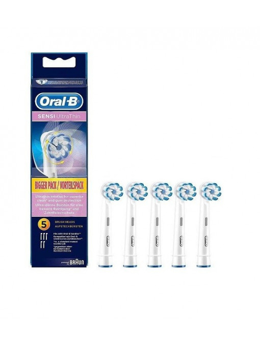 Oral-b | Oral b sensitive ultra thin set cap-rezerva periuta de dinti electrica set 5 bucati | 1001cosmetice.ro