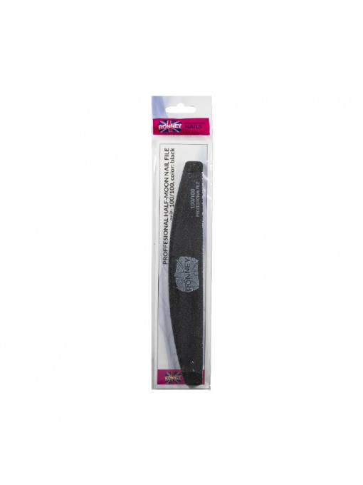 Pile unghii, ronney | Ronney professional half moon pila pentru unghii neagra 100/100 | 1001cosmetice.ro