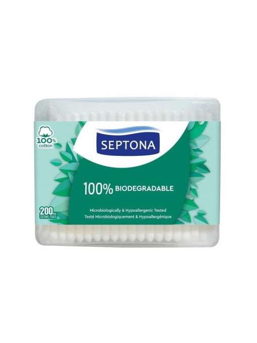 Septona | Septona betisoare de urechi 200 bucati cutie 100% biodegradabile | 1001cosmetice.ro