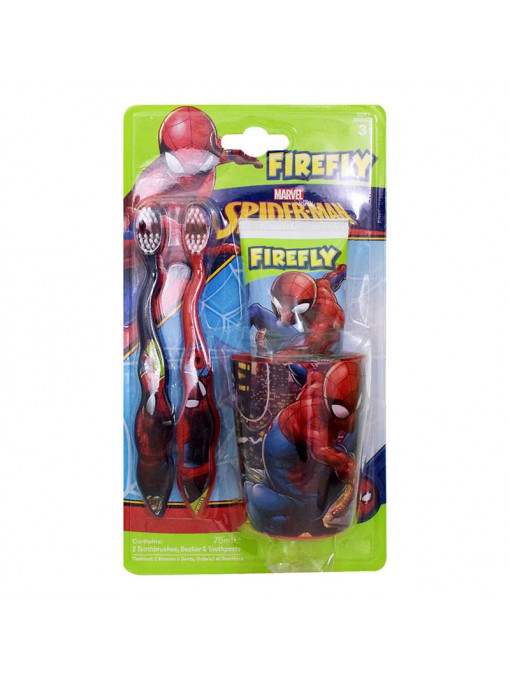 Ingrijire copii | Set igiena dentara pentru copii, spiderman marvel firefly | 1001cosmetice.ro