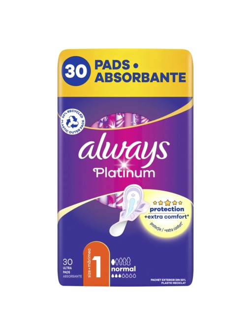 Corp, always | Absorbante always platinum ultra normal 1, pachet 30 bucati | 1001cosmetice.ro