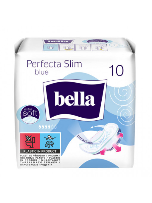 Absorbante Perfecta Slim blue extra soft, Bella, 10 bucati