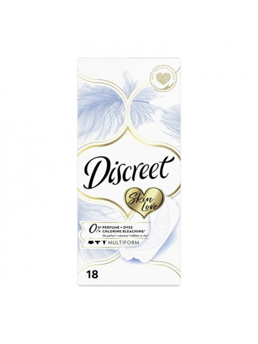 Igiena intima | Absorbante zilnice fara parfum skin love discreet, 18 buc | 1001cosmetice.ro