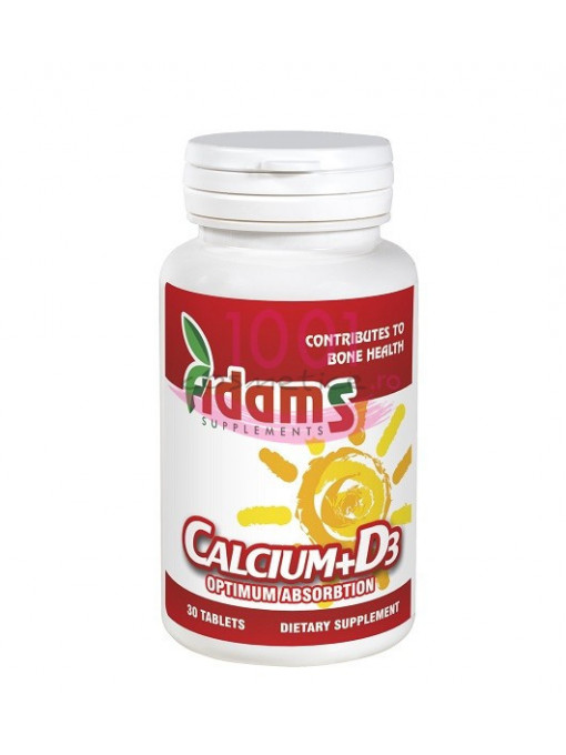 Adams calcium + d3 suplimente alimentare 30 tablete 1 - 1001cosmetice.ro