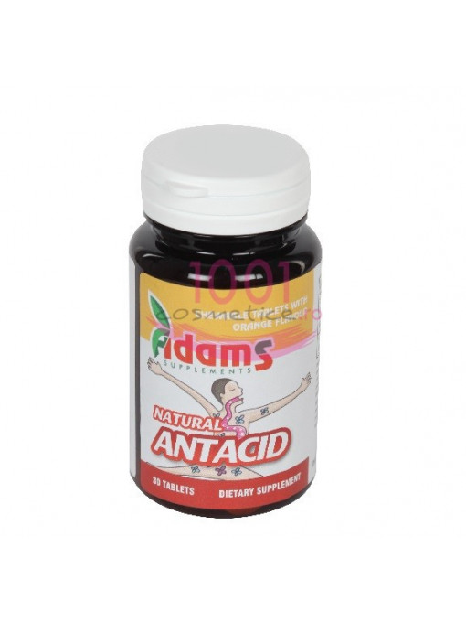 Adams natural antacid cu aroma de portocale 30 tablete 1 - 1001cosmetice.ro