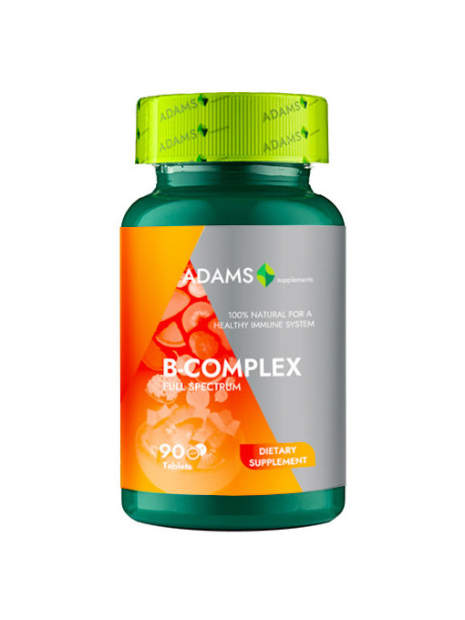 Suplimente &amp; produse bio, adams | Adams supplements full spectru b-complex cutie 90 tablete | 1001cosmetice.ro
