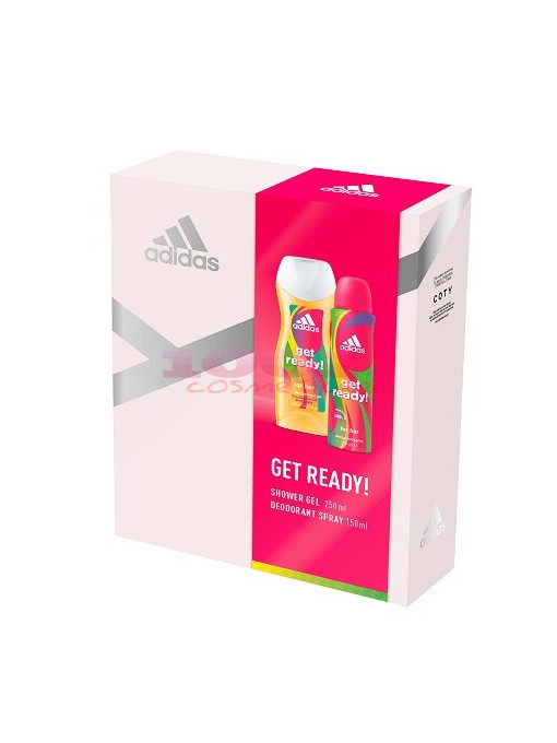 Adidas get ready gel de dus 250 ml + deo 150 ml set femei 1 - 1001cosmetice.ro