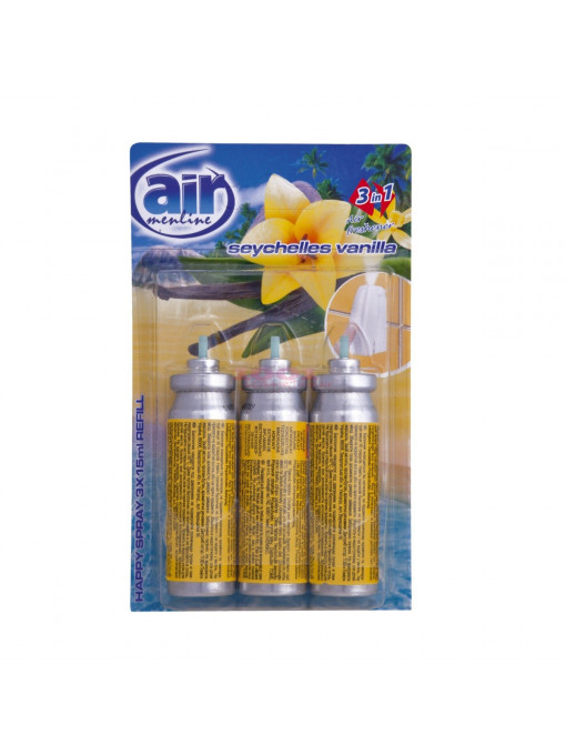 Tomil | Air menline 3in1 spray rezerva set 3 bucati seychelles vanilla | 1001cosmetice.ro