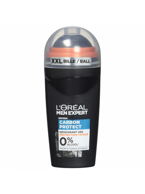 Antiperspirant 48h carbon protect 0% aluminiu loreal men expert roll on 1 - 1001cosmetice.ro