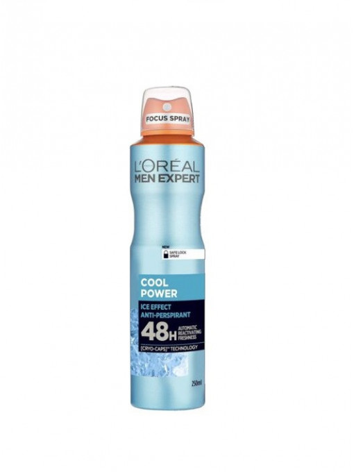 Parfumuri barbati, loreal | Antiperspirant deo spray cool power 48h, loreal men expert, 250 ml | 1001cosmetice.ro