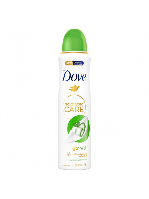Spray & stick dama | Antiperspirant deodorant spray cucumber & green tea, go fresh advanced care, dove | 1001cosmetice.ro