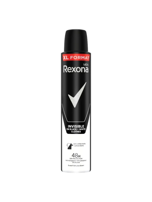 Parfumuri barbati | Antiperspirant deodorant spray motionsense invisible black+white, rexona men, 200 ml | 1001cosmetice.ro
