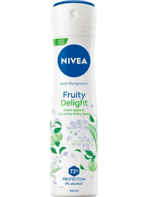 Spray &amp; stick dama | Antiperspirant spray 72h, 0% alcool, fruity delight, nivea, 150 ml | 1001cosmetice.ro