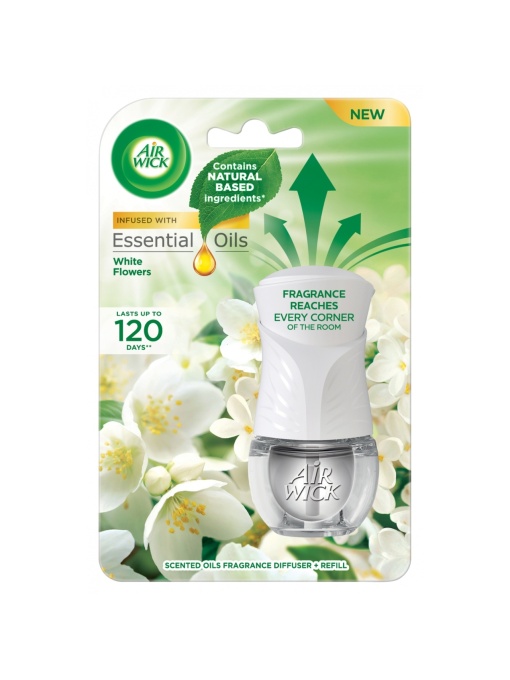 Aparat electric de camera + Rezerva Flori Albe Air Wick Essential, 19 ml