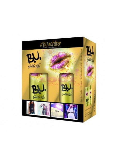 B.u. golden kiss set edt 50ml + deodorant spray 150ml 1 - 1001cosmetice.ro