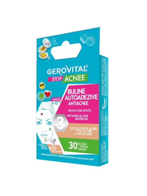 Acnee &amp; puncte negre | Buline autoadezive, stop acnee, set 30 bucati, gerovital | 1001cosmetice.ro