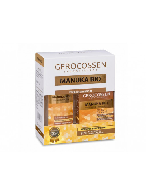Gerocossen | Caseta cadou manuka bio - crema antirid riduri profunde 55+ si apa micelara gerocossen | 1001cosmetice.ro